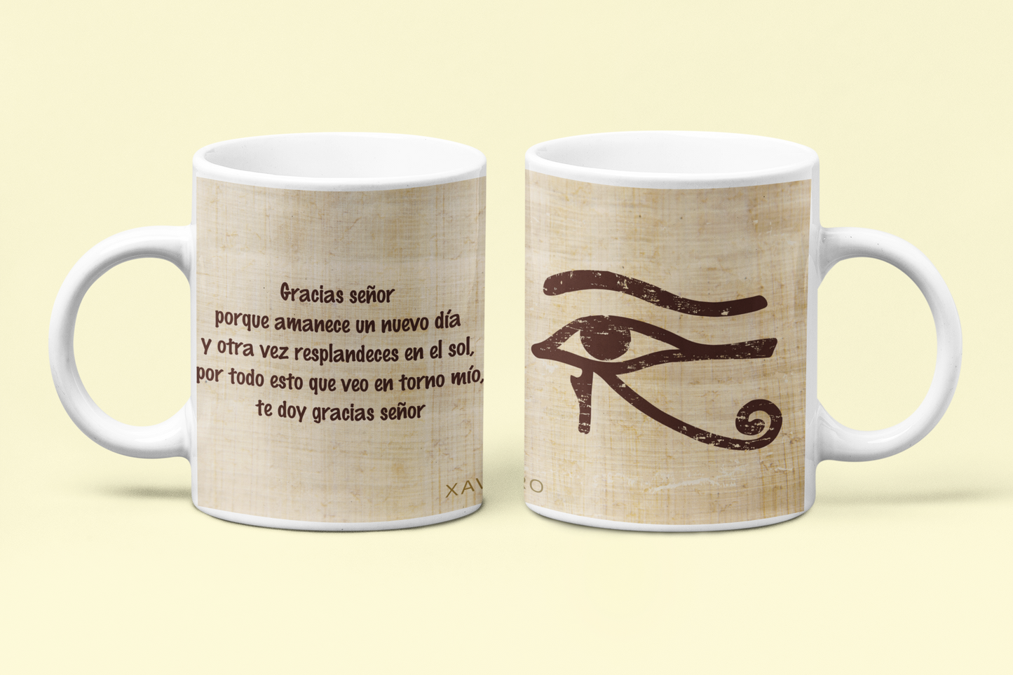 Taza Ojo de Horus con Saludo al Sol